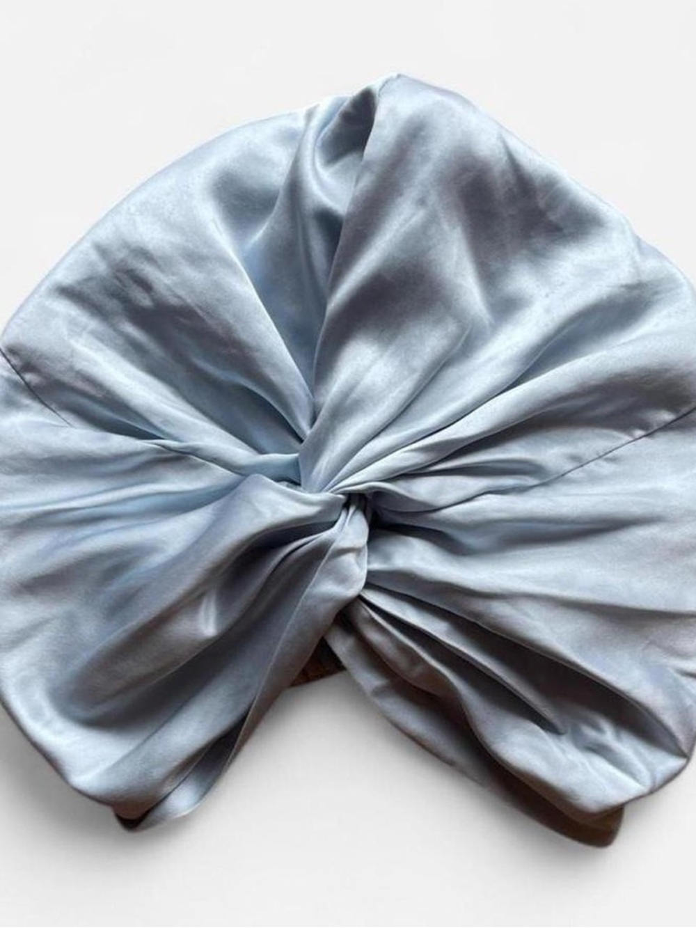 Clementine Sleepwear light blue satin turban sleep bonnet - Picture 2 of 4